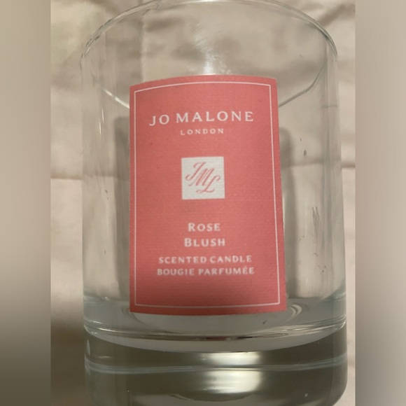 Jo Malone London empty candle jar w/pink rose blush scent label and original lid - Picture 3 of 8